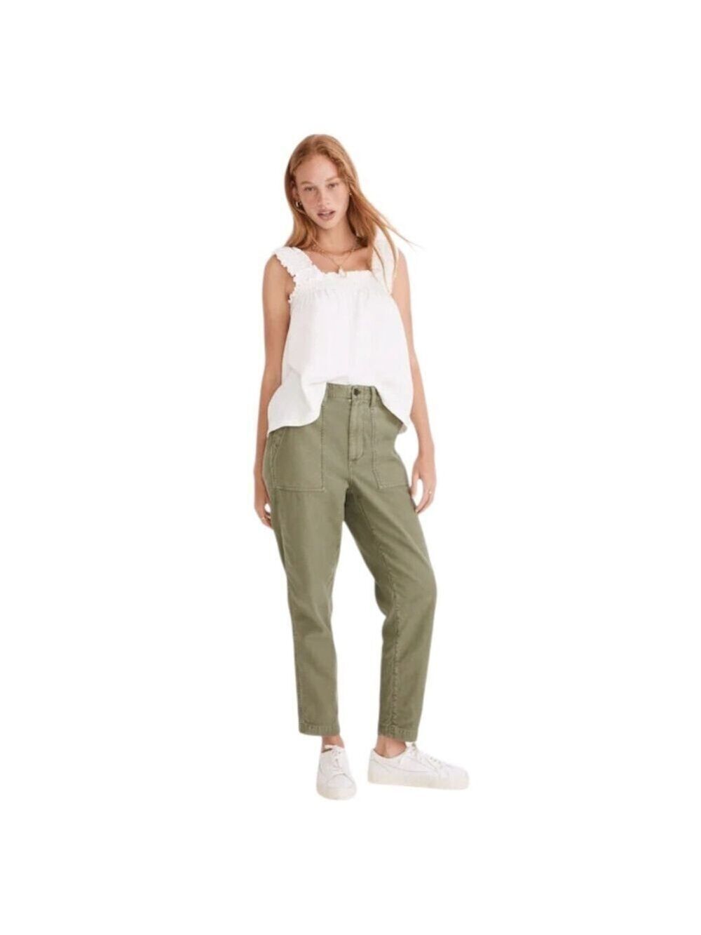 Madewell Griff Tapered Fatigue Cargo Pants In Dried Clover Sz 28